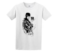 50 Cent Scribble Portrait Image Rap Hip Hop Fifty T-Shirt White O Neck Tee