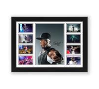 50 Cent Signed Poster Print - Limited Edition Autograph Fan Gift - Collectible Memorabilia Wall Art Merchandise - Curtis Jackson Reprint (A4 Framed)