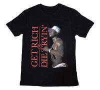 Rock Off officially licensed products 50 Cent Get Rich T Shirt XL Black