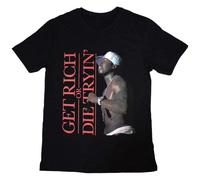 50 Cent Unisex Adult Get Rich T-Shirt (S) (Black)