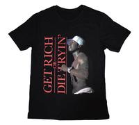 Rock Off officially licensed products 50 Cent Get Rich T Shirt XL Black