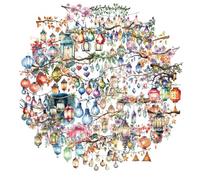 50 Chinese-Style Waterproof Stickers Depicting Lanterns in The Dim Light, Perfect for DIY Suitcases, Notebooks, and Journals.