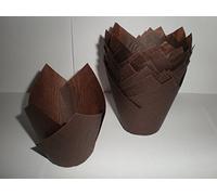 50 Chocolate Brown Tulip Muffin Wraps - Great for Parties - Professional Baking by NJ