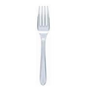50 Clear Plastic Forks Strong Heavy Duty (Washable & Reusable)