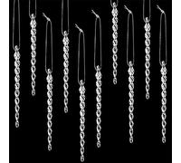 50 Clear Plastic Icicles - Twisted Christmas Tree Hanging Decorations for Winter Holiday, Xmas Party, Wedding (5.9 Inch)