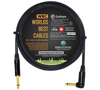 50 CM - Gotham GAC-1 Ultra Pro - Premium, Low-Capacitance (21 pf/Ft) Guitar Bass Instrument Cable - with Straight to Angled 6.35mm Neutrik Gold Plated TS Connectors
