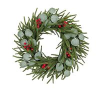 50 cm Large Artificial Christmas Wreath with Eucalyptus and Red Berries for the Front Door - Festive Decoration for Indoor and Outdoor Use, for Mantles, Walls,