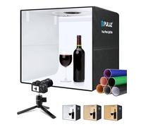 50 cm Photo Studio, PULUZ Light Box for Photography, Portable Photo Box, Large Tent Kit for Photo Booth with 160 Dimmable LEDs, 12 Coloured Backdrops