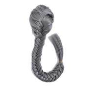 50 cm Synthetic Women's Straight Fishtail Extension Adjustable Drawstring with Two Clips Braid Pigtail Ponytail Extensions for Daily Use(Dimgray)