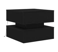 (50 cm) vidaXL Coffee Table with LED Lights Black Oak 90x50x40 cm side table