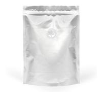 50 Coffee Beans Stand Up Pouch Bag with One-Way Degassing Valve and Zip Lock | 180x260x40mm (400g Coffee Beans), Aluminium (Windowless)