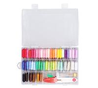 50 - Color Mercerized Cotton Embroidery Floss Set, Cross Stitch Thread for Hand Embroidery, Friendship Bracelets & DIY Needlework, Includes Scissors, Needles, Threader, Thimble and