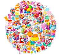 50 Colorful Candy Lollipop Dessert Personalized DIY Decorative Stickers Waterproof Stickers