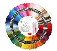 50 Colors Embroidery Floss Kit with 5 Accessories, Rainbow Cotton Thread Set for Cross Stitch Friendship Bracelets DIY Crafts Sewing