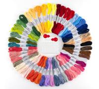 50 Colours Embroidery Thread Set, Embroidery Floss, Multicoloured, Soft Polyester, Perfect for Bracelets, Knitting, Embroidery, Crafts, Arts, Cross Stitch, 8 m, 6 Threads, Sewing Threads, Crochet