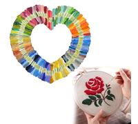 50 Colours Embroidery Thread Set, Embroidery Floss, Multicoloured, Soft Polyester, Perfect for Bracelets, Knitting, Crafts, Arts, Cross Stitch, 8 m, 6 Threads, Sewing Threads