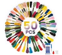 50 Colours Embroidery Threads, Cross Stitch Thread, Embroidery Floss with Needles, Rainbow Colour Bracelet Thread for Knitting, Embroidery Floss Bobbins, Cross Stitch Project
