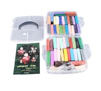 50 Colours Modelling Clay Set, Polymer Clay Starter Kit with 5 Sculpting Tools, Safe Air Dry Clay for Kids, DIY Lightweight Mouldable Art Craft Kit for Children Over 3