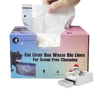 50 Count Cat Litter Box Liners, Compatible with PetSafe Scoop Free Self Cleaning Clumping Litter Box, Drawstring Litter Box Liner, Replaceable Cat Waste Bag, Easy Cleanup (50 Count)