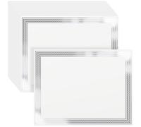 50 Count Certificate Paper 8.5 x 11 for Printing,Blank Silver Foil Border,Award Certificate Paper for Business,Graduation Diploma,School and Achievement (White)