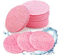 50 Count Compressed Facial Sponges for Washing Face Sponges Exfoliator Sponge for Skincare Routine and Makeup Remove (Pink)