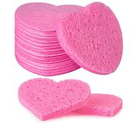 50-Count Facial Sponges Compressed, 100% Natural Cellulose Face Sponge Professional Cosmetic Spa Sponges for Face Cleansing, Exfoliating Mask, Makeup Removal for Travel and Home, Pink