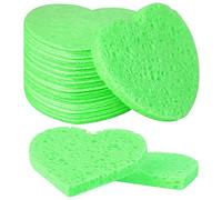 50-Count Facial Sponges Compressed, 100% Natural Cellulose Face Sponge Professional Cosmetic Spa Sponges for Face Cleansing, Exfoliating Mask, Makeup Removal for Travel and Home, Green