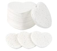 50-Count Facial Sponges Compressed, 100% Natural Cellulose Face Sponge Professional Cosmetic Spa Sponges for Face Cleansing, Exfoliating Mask, Makeup Removal for Travel and Home, White