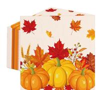 50 Count Fall Pumpkin Maple Leaf Paper Napkins, Disposable Autumn Harvest Party Napkins for Thanksgiving Day Dinner, Friendsgiving Feast, Cozy Fall Birthday Gatherings, Maple-Themed Table Decorations