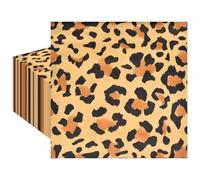 50 Count Leopard Print Napkins - Bold Disposable Paper Napkins with Animal Print Design for Safari Birthday Parties, Jungle Baby Showers, and Wild-Themed Events