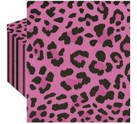 50 Count Pink Leopard Print Napkins - 13 x 13 Inch 2-Ply Disposable Lunch Napkins with Hot Pink and Black Animal Print for Wild-Themed Parties, Girl Birthday Celebrations, and Bachelorette Events