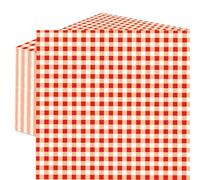 50 Count Red and White Gingham Paper Napkins, Disposable Checkered Cocktail Napkins for Picnic, BBQ, Farmhouse Party, Summer Birthday, Teacher Appreciation, and Back to School Table Decorations