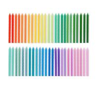 50-Count Spiral Birthday Cake Candles - Colorful Spiral Candles for Celebrations - Mini Pastel Rainbow Birthday Candles for Cake or Cupcake - 25 Different Rainbow Colors 25 Unique Colors (2 Each)