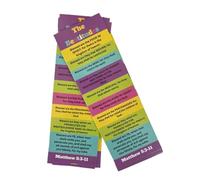 (50 Count) The Beatitudes for Kids and Adults Bookmarks Inspirational Church Supplies VBS Religious Gifts Thick Glossy 2" x 6"