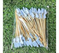 50 Counts Christmas Cocktail Sticks,Handmade Wooden Cocktail Skewers,Christmas Tree Snowman Snowflakes Theme Stick Toothpicks for Appetizers Wooden Food Bamboo Skewers