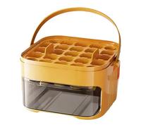 50 Cube Double-Layer Portable Ice Maker with Insulated Storage Bag, Easy Press Lid and Silicone Ice Trays, Countertop Ice Tray, Makes 50 Ice Cubes at Once, Stores More Than 150 Cubes(Yellow 1layer)