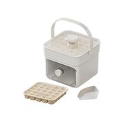 50 Cube Ice Maker Tray with Press Lid, Double Layer Silicone Ice Cube Tray for Freezer, Portable Storage Bin with Scoop, Easy Release for Drinks, Cocktails & Home Use (White)