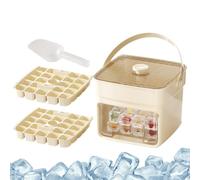 50 Cube Ice Maker with Lid, Reusable Ice Cubes Tray Double Layer