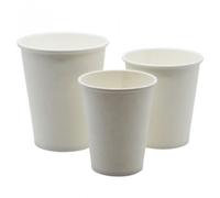 (50 Cups - 7oz) 7oz Kraft Coffee paper cups Disposable Cups Hot & Cold Drinks Cafe Office vending