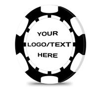 50 Custom Poker Chips, Personalized with Your Logo, Text, or Image, 11.5g Casino-Size Chips for Anniversaries, Poker Games, Promotions and Bar Tokens (Black)