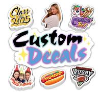 50 Custom Stickers Personalised Your Own Labels Stickers Decals with Photo Picture Name Text Customised Waterproof Vinyl Die Cut Sticker for Business Logo Wedding Party Favors Baby Shower Birthday