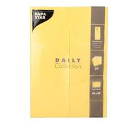 50 Cutlery Pockets Napkins 'Daily Collection' 48 cm x 30 cm Yellow with Cutlery Fold