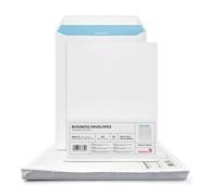 50 DIN C4 White Envelopes 229 x 324 mm Straight Flap Adhesive Without Window 90 g in Large Format Commercial Envelopes