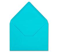 50 DIN C6 Envelopes Turquoise 11.4 x 16.2 cm 120 g/m² Wet Seal Letter Envelopes Without Window for Invitations from Your Glüxx Agent