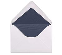 50 DIN C6 envelopes - white lined with dark blue tissue paper - 11.4 x 16.2 cm - 100 g m² wet-glued envelopes without window from your Glüxx agent