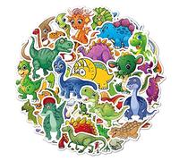 50 Dinosaur Stickers for Kids Children, Cute Cartoon Dinosaur Stickers for Laptop Car Scrapbook Phone Skateboard