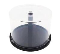 50 Disc DVD Holder - Clear Storage Bucket Container, Column Disc | Stackable Solution for Film Collections, Media Storage Box with Black Spindle Included
