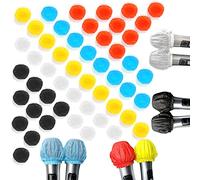 50 disposable hygienic microphone covers made of non-woven fabric, suitable for most portable microphones for karaoke, concert, karaoke recording (5 colors, 10 of each color)