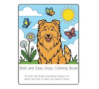 50 Dog Breeds Coloring Book: Bold and Easy Cute Puppy Designs for Relaxation and Anxiety Relief