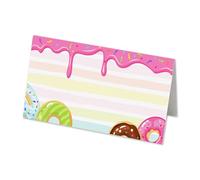 50 Donut Name Place Cards - 8cm by 4cm Place Name Cards for Table Setting, Christmas, Parties, & Birthday Decoration (Pack of 50)